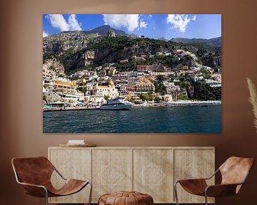Die bunte Stadt Positano, Italien von Kelsey van den Bosch