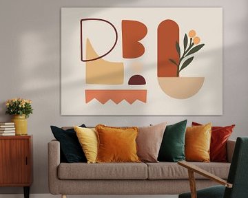 Moderne abstracte collage in aardetinten van Studio Allee