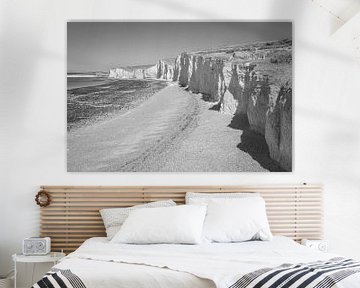 Noir et blanc Seven Sisters en Angleterre, Sussex sur Christa Stroo photography