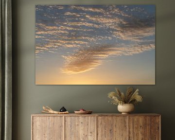 Golden yellow and soft clouds at sunrise