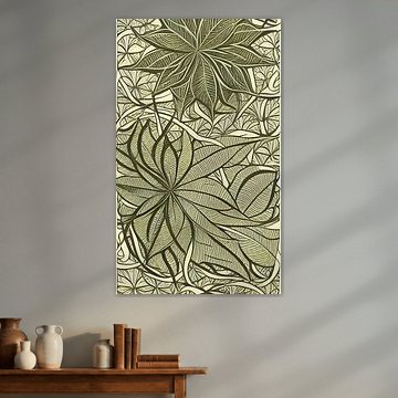 Botanischer Druck - moosgrün