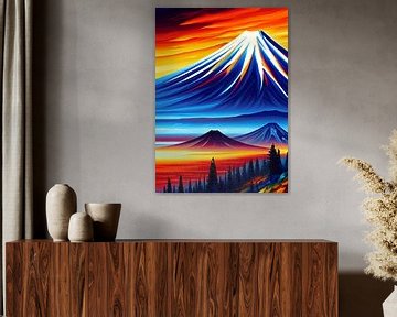 Fuji berg pop art van Sahruddin Said