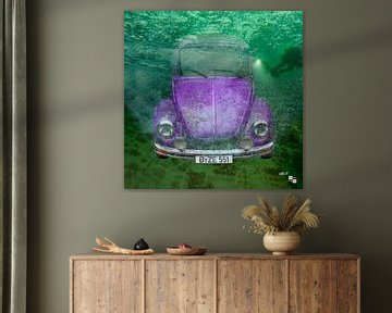 VW Kever Cabrio onder water
