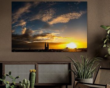 Zonsondergang boven Braunschweig van Dieter Walther