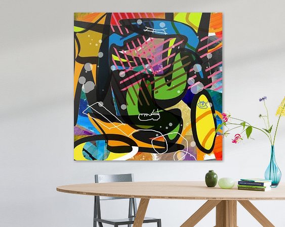 Voorbeeld van het werk in een kamer