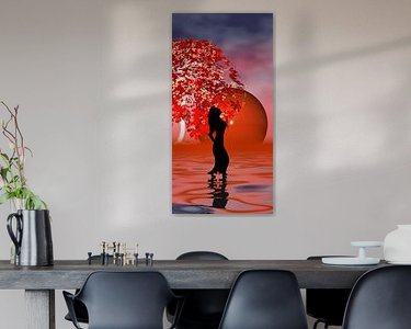 Voorbeeld van het werk in een kamer