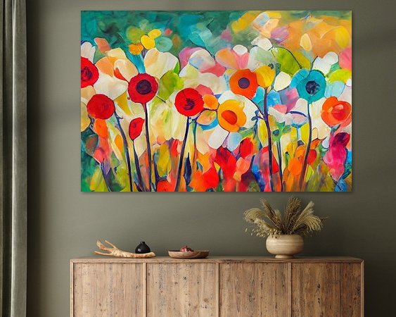 Voorbeeld van het werk in een kamer