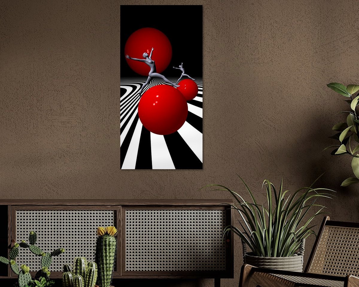 Voorbeeld van het werk in een kamer