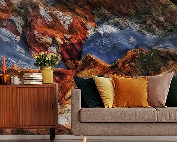 Abstracte rots formaties in Asturias .