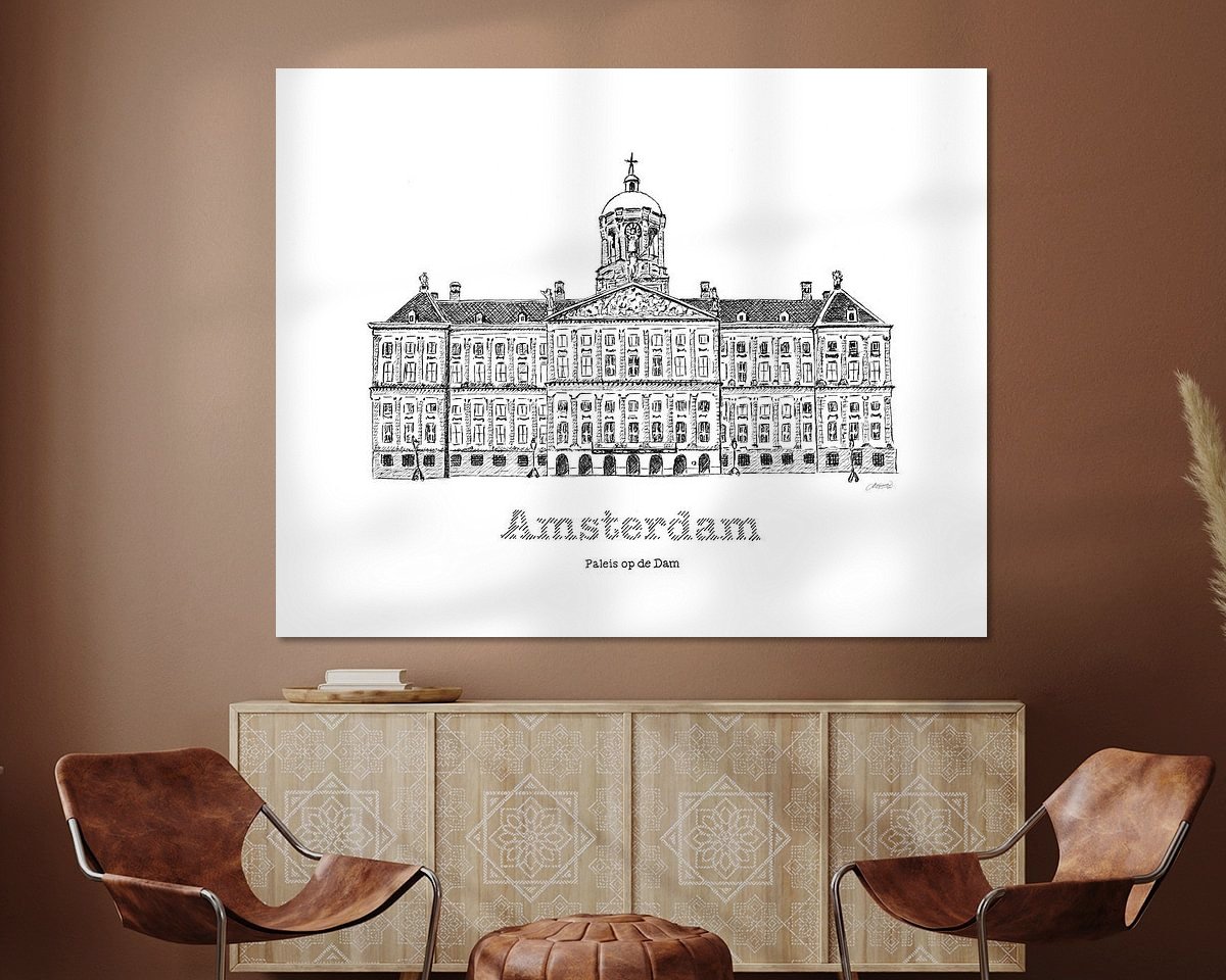 Voorbeeld van het werk in een kamer