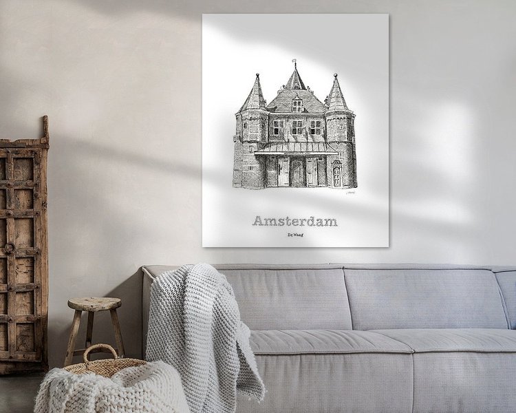 Voorbeeld van het werk in een kamer