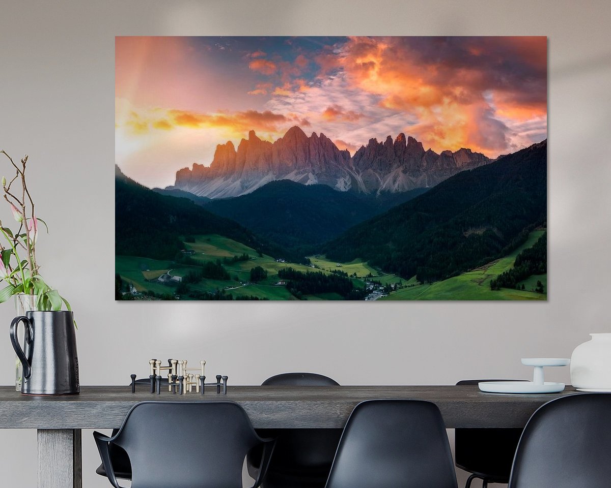 Voorbeeld van het werk in een kamer
