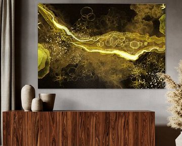 Golden Flash of Strength: Abstract artwork full of energy by Patricia Piotrak