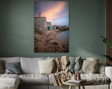 Fishermen huts in Mallorca in the evening by t.ART