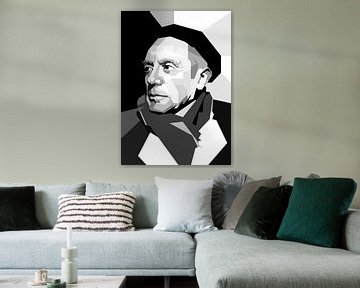 Pablo Picasso Schwarz-Weiß-Illustration von Artkreator