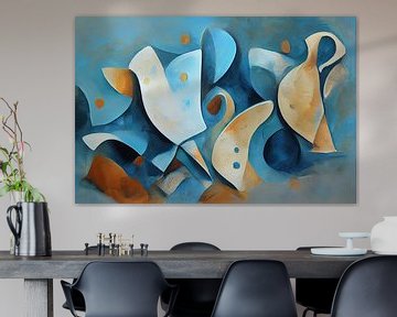 Blauw abstract van Bert Nijholt