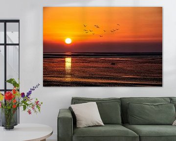 Sonnenuntergang über dem Wattenmeer von Thomas Riess