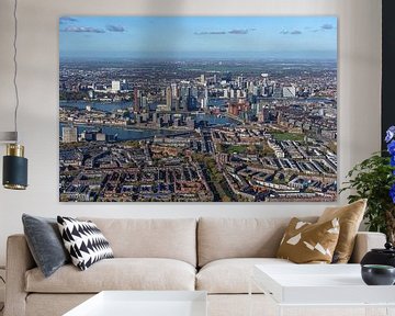 Skyline of Rotterdam seen from the air. by Jaap van den Berg