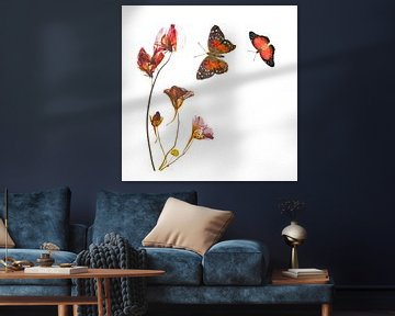 Lathyrus avec papillons sur Anjo Kan