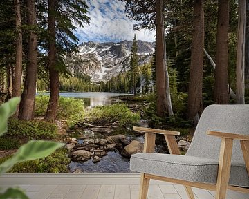 Uitzicht over een meer bij Mammoth Lakes Californie
