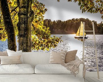 Segelschiff und Hainbuche von Dieter Walther