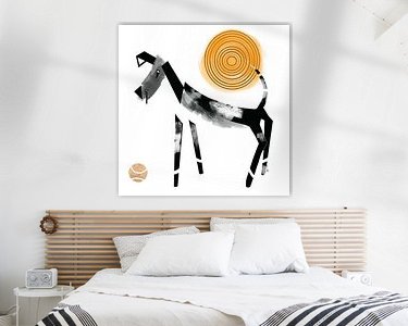 Voorbeeld van het werk in een kamer