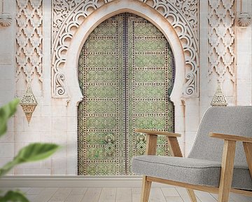 Green Door in Morocco - Travel Photography in Soft Colors by Henrike Schenk
