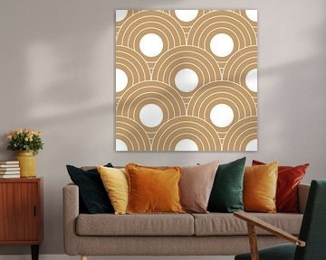 Retro Japanese  pattern. Abstract geometric illustration in gold 7 by Dina Dankers