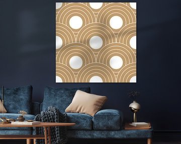 Retro Japans patroon. Abstracte geometrische illustratie in goud 7 van Dina Dankers