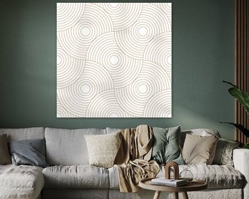 Abstracte geometrische illustratie in donkergeel oker en wit 12 van Dina Dankers