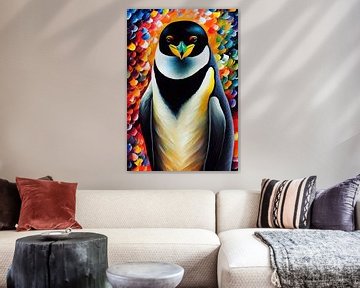 Kleurrijk portret van een Keizer Pinguin van Whale & Sons.