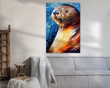 Colorful portrait of a Sea Otter by Whale & Sons.
