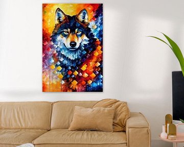 Colorful portrait of a Wolf by Whale & Sons