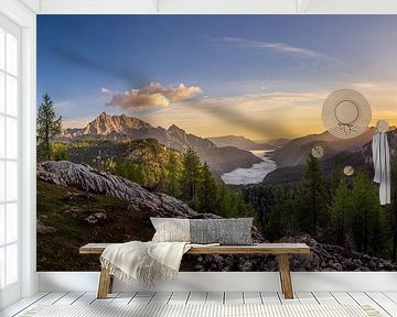 Sunrise over Königsee with Watzmann mountain by Dieter Meyrl