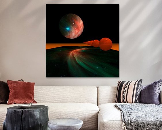 Voorbeeld van het werk in een kamer