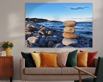 Steinturm Kieselstrand - Spanien Mittelmeer von Patrick Wittling