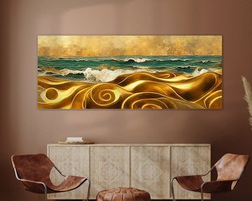 De kust in de stijl van Gustav Klimt van Whale & Sons