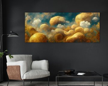 Dromerige wolken in de stijl van Gustav Klimt van Whale & Sons