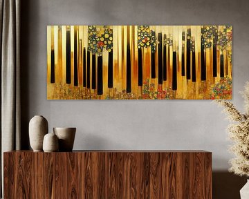 Piano toetsen in de stijl van Gustav Klimt van Whale & Sons