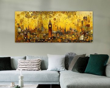 The skyline of London in the style of Gustav Klimt by Whale & Sons.