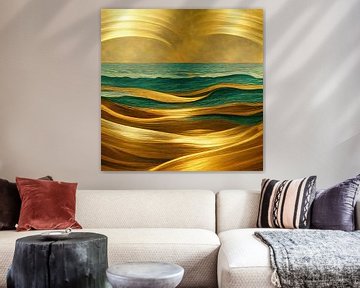 De zee in de stijl van Gustav Klimt van Whale & Sons