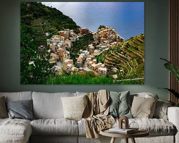 Prachtige Manarola in Cinque Terre, Italië van Stef Heijenk