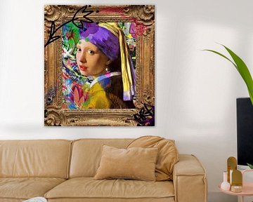 Graffiti Girl with the Pearl van Gisela - Art for you