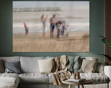 Family on the beach by Truus Nijland