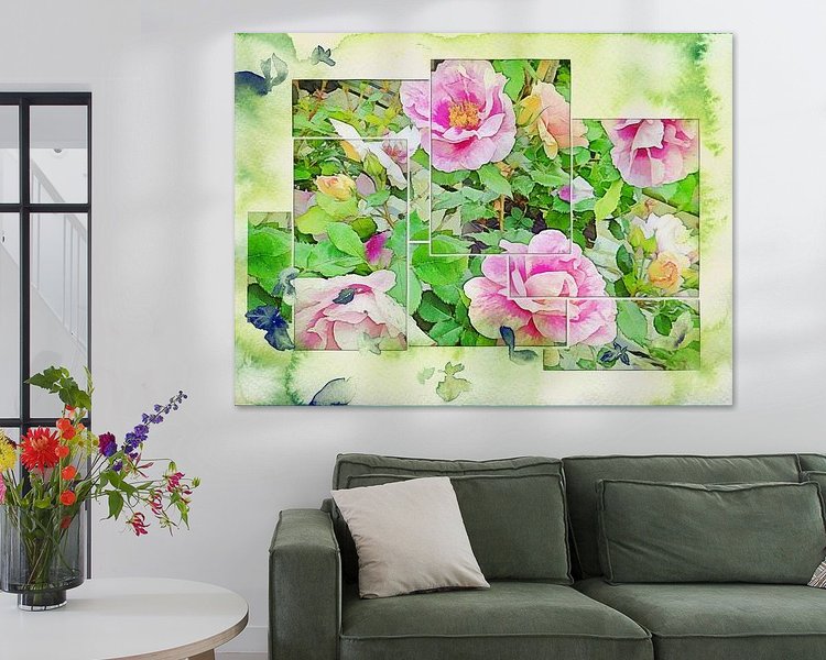 Voorbeeld van het werk in een kamer