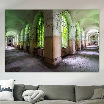 Corridors in Abandoned Italian Hospital.