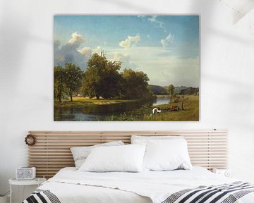 Albert Bierstadt,Un paysage de rivière Westphalie