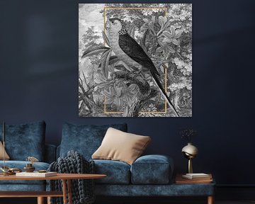 Parrot in Grey and Gold van Marja van den Hurk