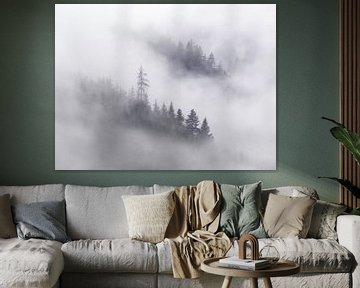 Oostenrijks bos in de wolken bij Dachtstein van Sander Grefte