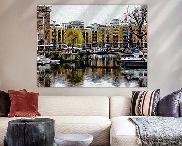 Reflections in St Katharine Docks by Dorothy Berry-Lound